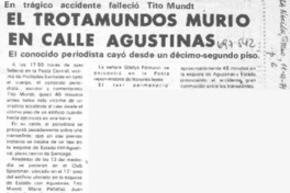 El Trotamundos murió en calle Agustinas.
