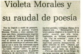 Violeta Morales y su raudal de poesía