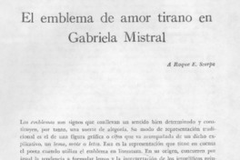 El emblema de amor tirano en Gabriela Mistral