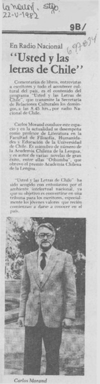Usted y las letras de Chile".
