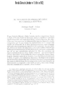 El Yo lírico en Poema de Chile de Gabriela Mistral