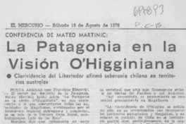 La patagonia en la visión O'Higginiana