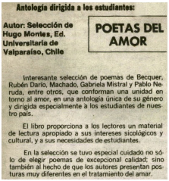Poetas del amor.