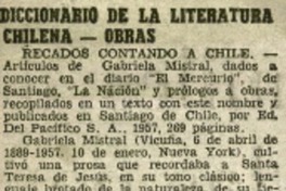 Diccionario de la literatura chilena - obras.