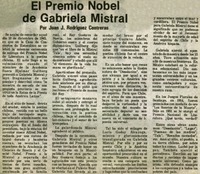 El premio nobel de Gabriela Mistral