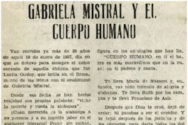Gabriela Mistral y el cuerpo humano