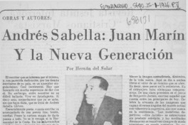 Andrés Sabella: Juan Marín y la nueva generación