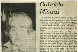 Gabriela MIstral.
