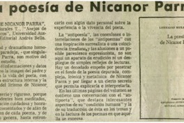 La poesía de Nicanor Parra.