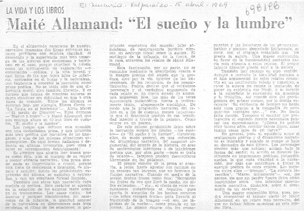 Maité Allamand: "El sueño y la lumbre".