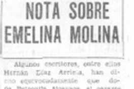 Nota sobre Emelina Molina