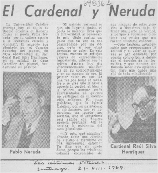 El cardenal y Neruda.