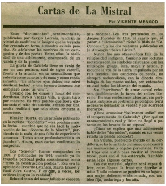 Cartas de la Gabriela