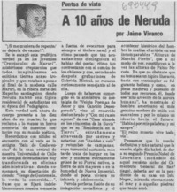 A 10 años de Neruda