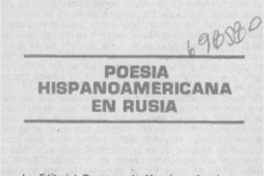 Poesía hispanoamericana en Rusia.