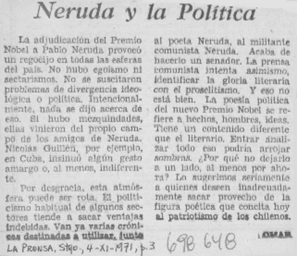 Neruda y la política