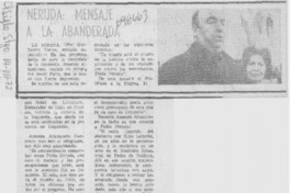 Neruda: mensaje a la abanderada.