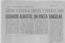 Eduardo Alberto: un poeta singular.