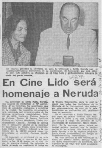 En Cine Lido será homenaje a Neruda.
