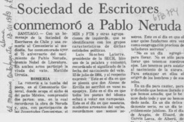 Sociedad deEescritores conmemoró a Pablo Neruda.