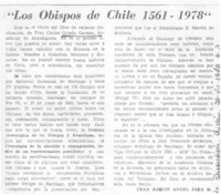 Los obispos de Chile 1561-1978"