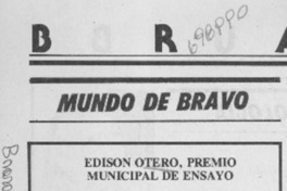 Edison Otero, premio municipal de ensayo.