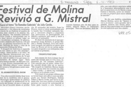 Festival de Molina revivió a G. Mistral