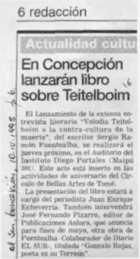 En Concepción lanzarán libro sobre Teitelboim