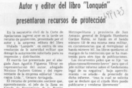 Autor y editor del libro "Lonquén" presentaron recursos de protección.