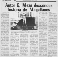 Autor G. Meza desconoce historia de Magallanes.