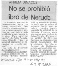 No se prohibió libro de Neruda.