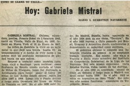 Hoy: Gabriela Mistral
