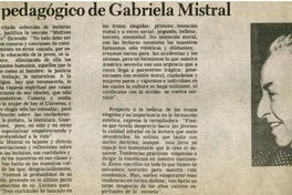 Ideario pedagógico de Gabriela Mistral.