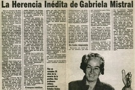 La herencia inédita de Gabriela Mistral.
