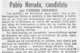 Pablo Neruda, candidato