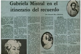 Gabriela Mistral en el itinerario del recuerdo