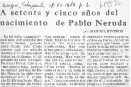 A setenta y cinco años del nacimiento de Pablo Neruda