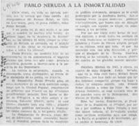 Pablo Neruda a la inmortalidad.