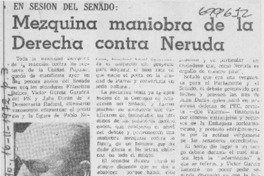 Mezquina maniobra de la derecha contra Neruda.