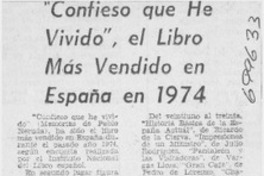 Confieso que he vivido", el libro más vendido en España en 1974.