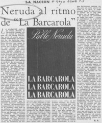 Neruda al ritmo de "La Barcarola"