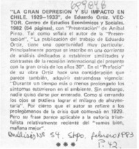 La gran depresión y su impacto en Chile 1929-1933".