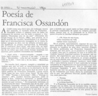 Poesía de Francisca Ossandón