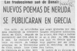 Nuevos poemas de Neruda se publicarán en Grecia.