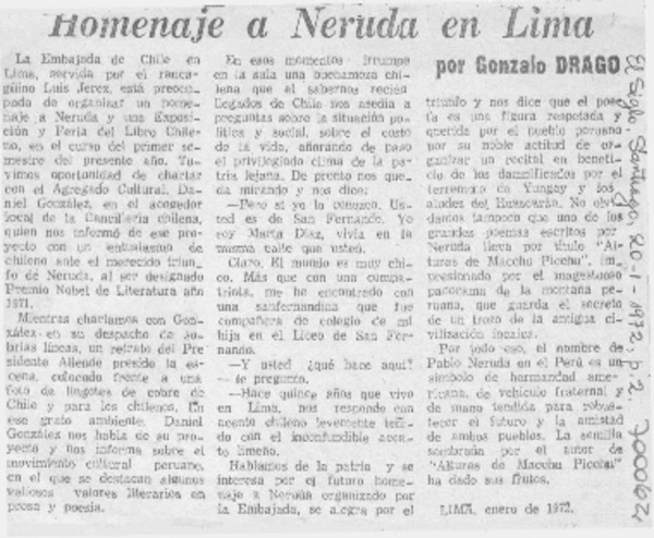 Homenaje a Neruda en Lima