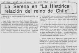 La Serena en "la histórica relación del reino de Chile"