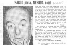 Pablo poeta, Neruda Nobel.