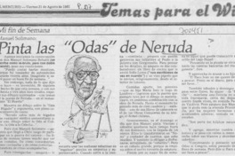 Manuel Solimano: pinta las "Odas" de Neruda.