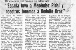 España tuvo a Menéndez Pidal y nosotros tenemos a Rodolfo Oroz.