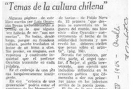 Temas de la cultura chilena".